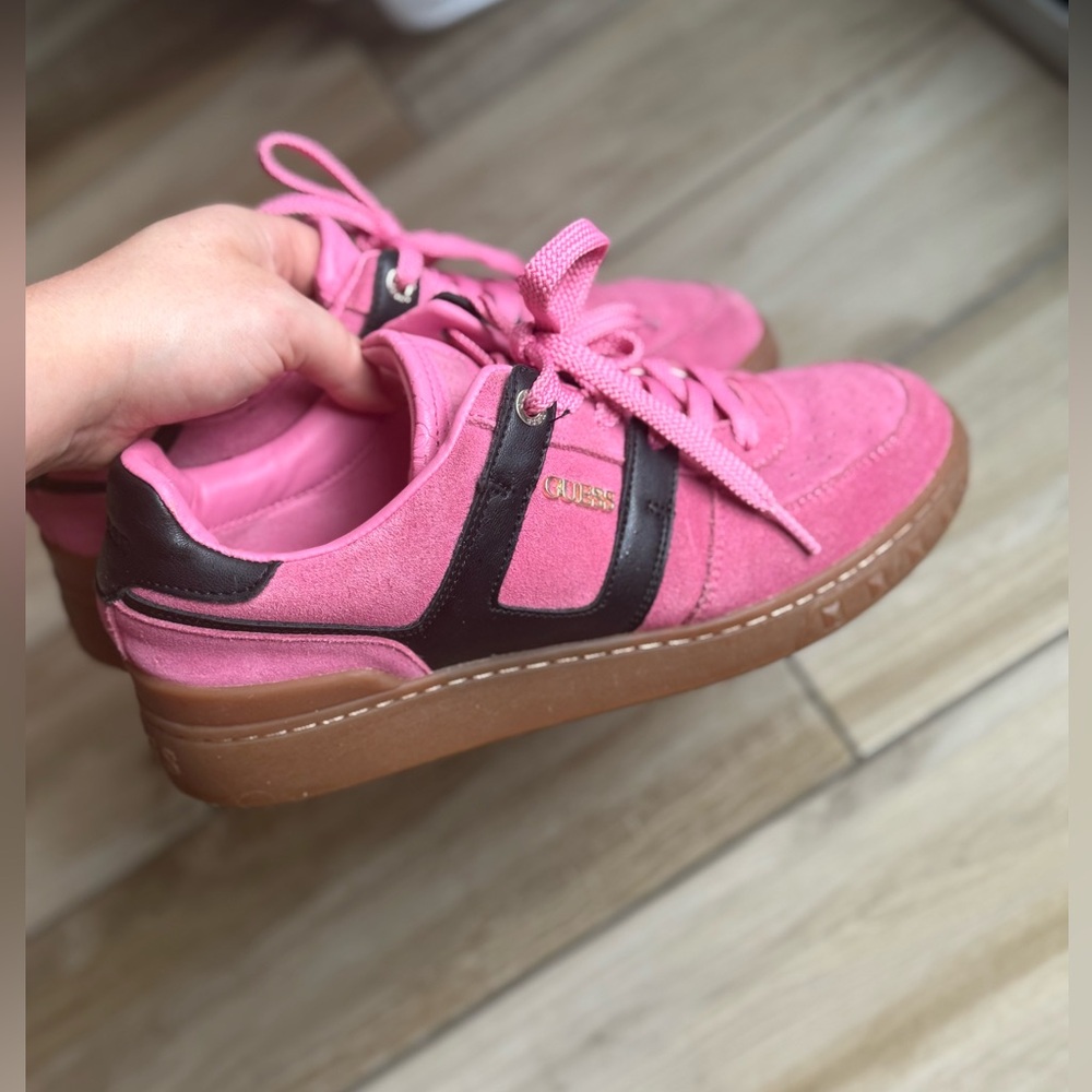 GUESS Women's INART Pink and Black Sneakers 8 - Picture 2 of 7